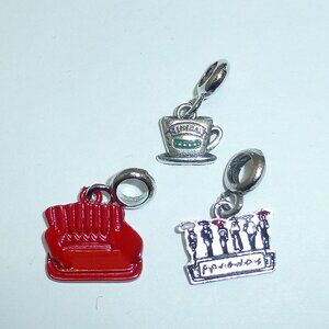 3 Friends tv show bracelet charm lot red sofa coffee cup group jewelry